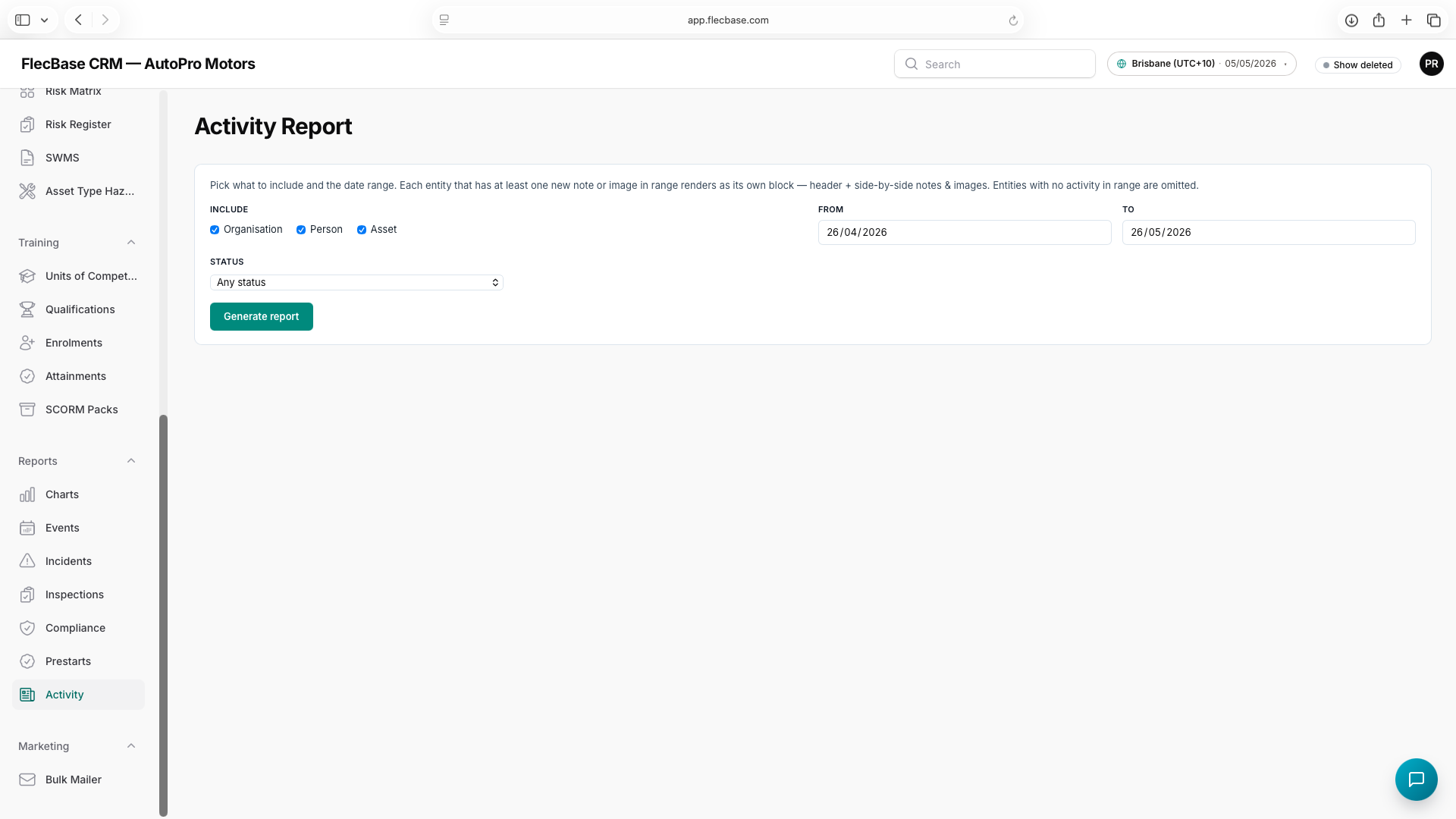 Activity Reports — overview