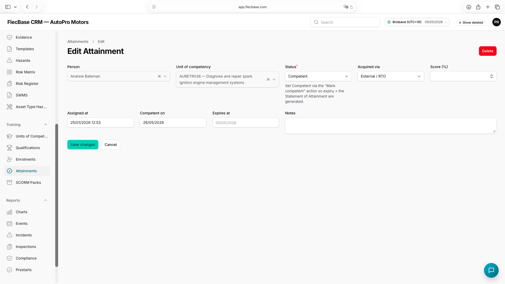 Attainments — how to use