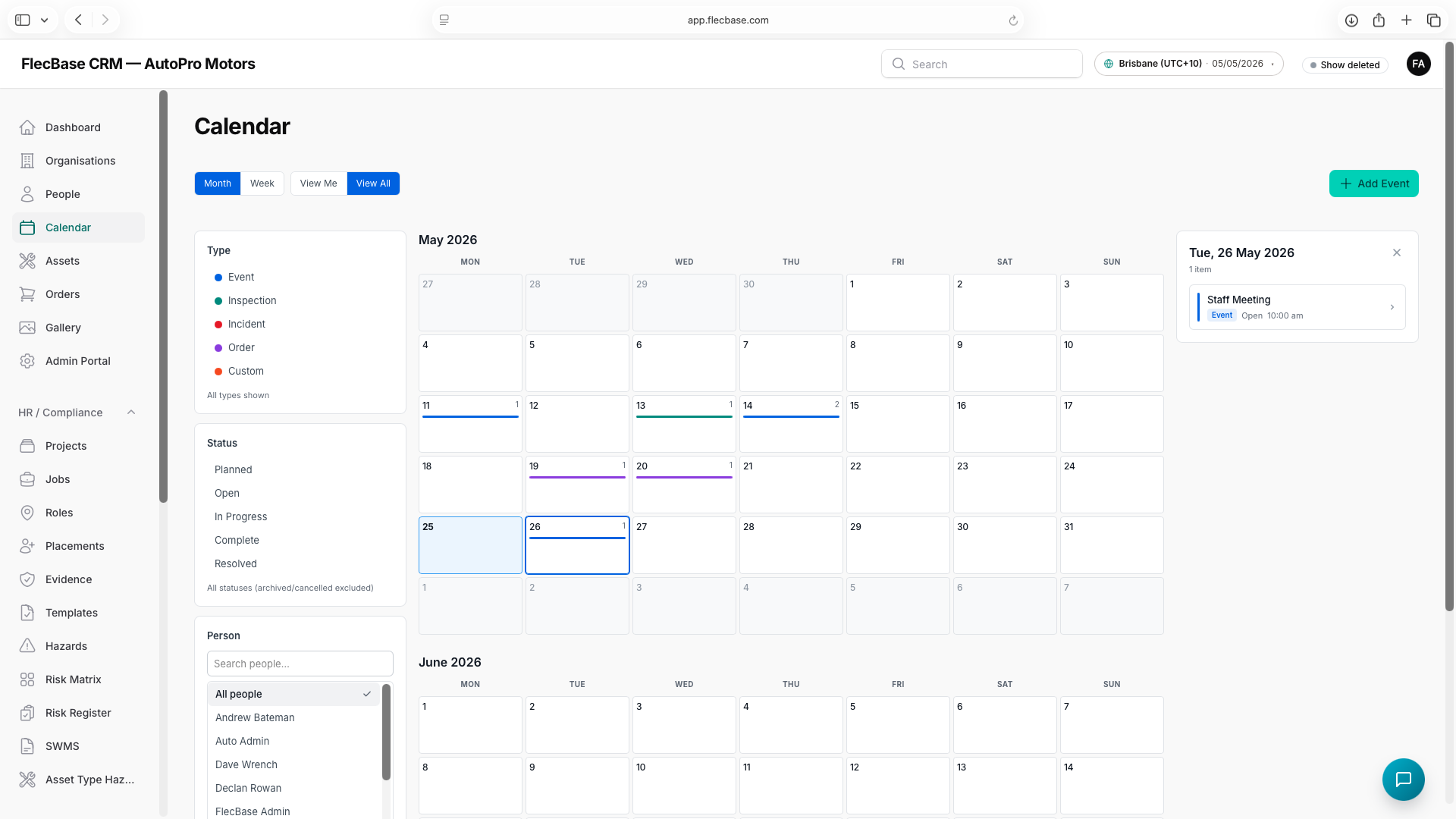 Events — overview