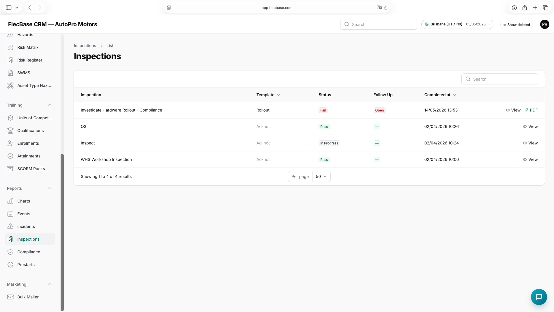 Inspections — overview