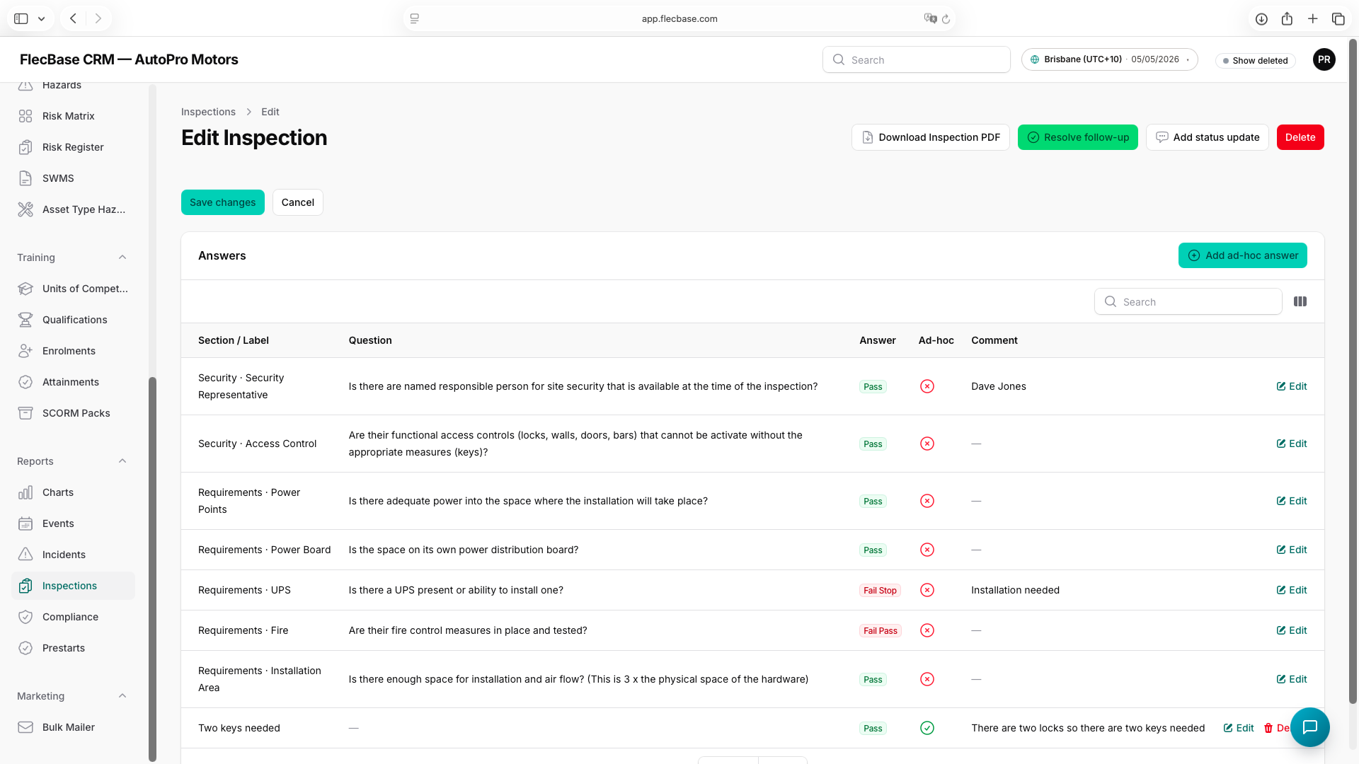 Inspections — how to use