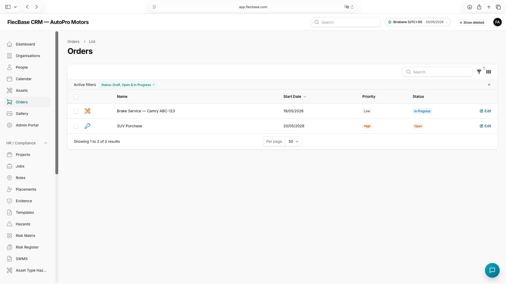 Orders — overview