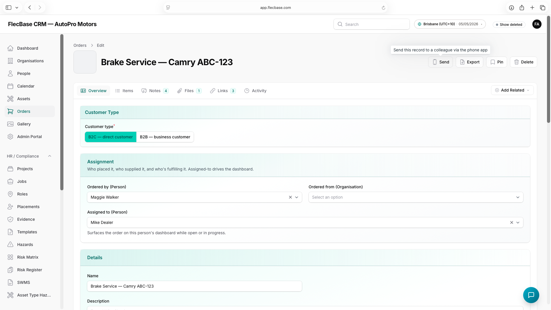 Orders — how to use