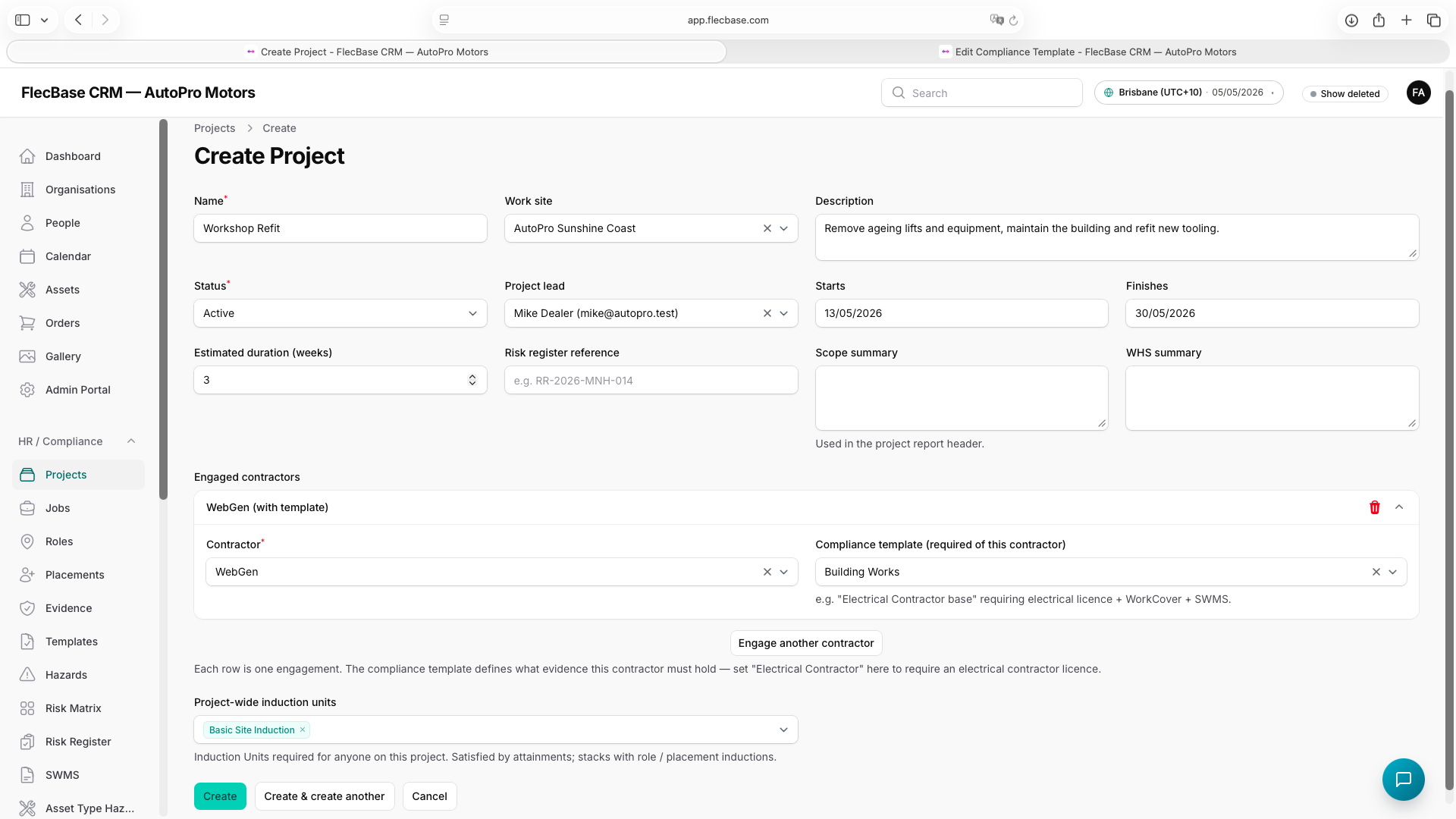 Projects — overview