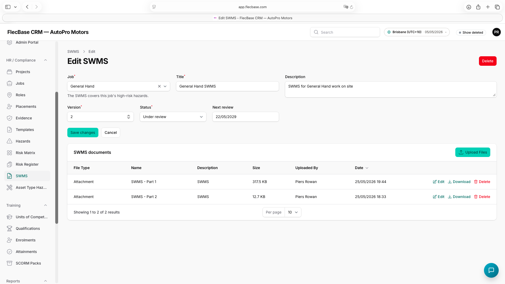 SWMS — how to use
