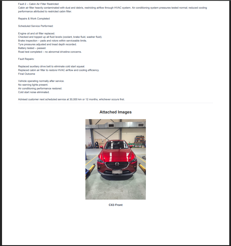 PDF page 3 — detail and prestart history